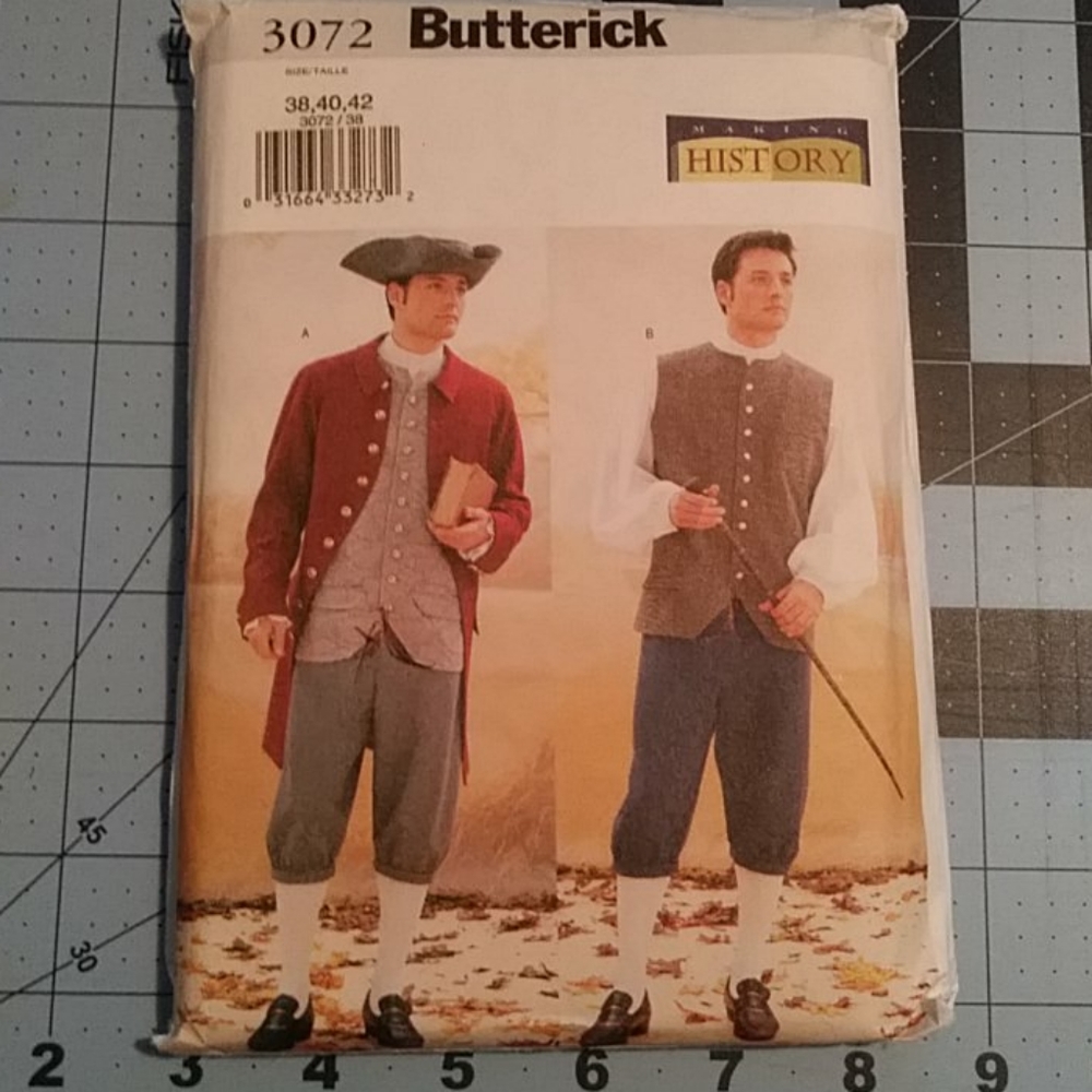 Men's vest waistcoat sewing pattern Butterick 3072
